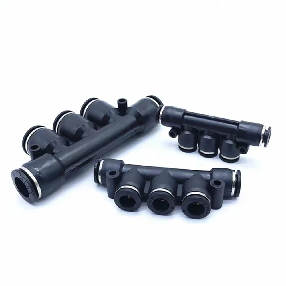 PK black boutique pneumatic quick connector hose five-way quick connector plug-in air compressor accessories tube 4 6 8 10 12mm