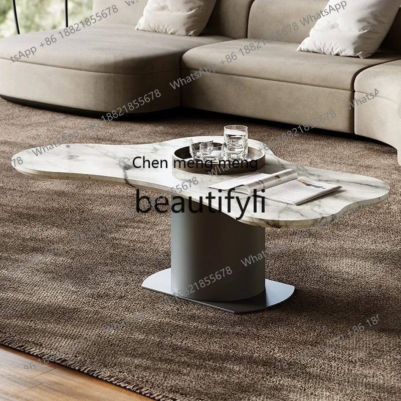 

Italian minimalist marble coffee table combination, high-end irregular special-shaped coffee table