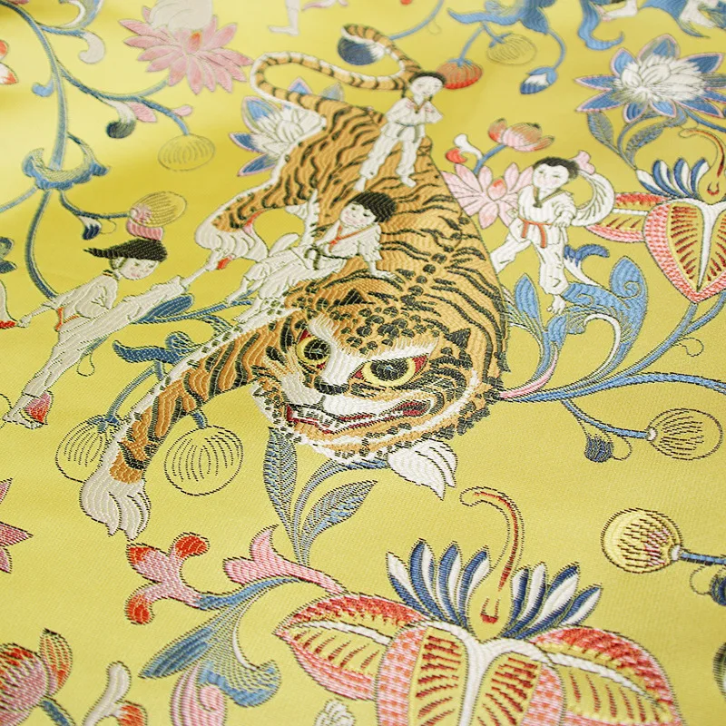 NEW447 Chinese Style Thickened Vintage Embroidered Textile Tigers Jacquard Handmade Cloth/Handmade Bags DIY Sewing Materials