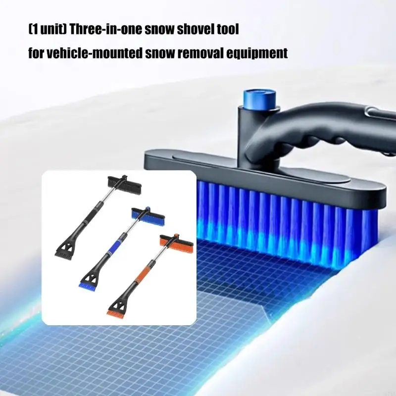 قابلة للتمديد سيارة الثلوج مكشطة إزالة 34 بوصة تصغير قضيب ثلاث وظائف الجليد المروحية مقاومة للخدش السيارات التبعي D7YA