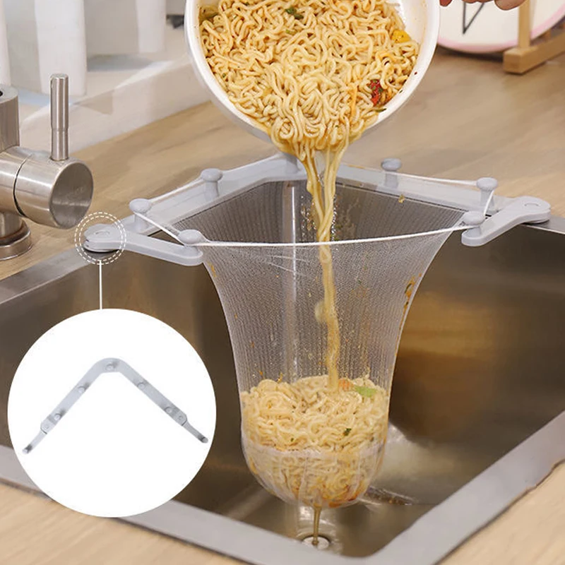 Sink Drainage Filter Rack Garbage Bag Disposable Anti-block Trash Cans Sink Strainer Mesh Bags Kitchen Waste Drain Filter Hole