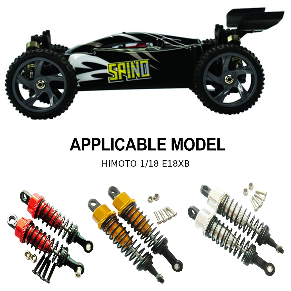 RCGOFOLLOW 1/18 Aluminum Alloy Front Rear Shock Absorber For HIMOTO E18XB E18XBL E18DB E18DBL E18MT E18OR E18ORL Black