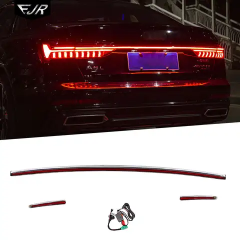 아우디 A6L 스루 타입 테일 라이트, A6 2019-2023 업그레이드 C8 광학 가이드, LED 다이내믹 플로우 라이트 테일 램프, 자동차 액세서리