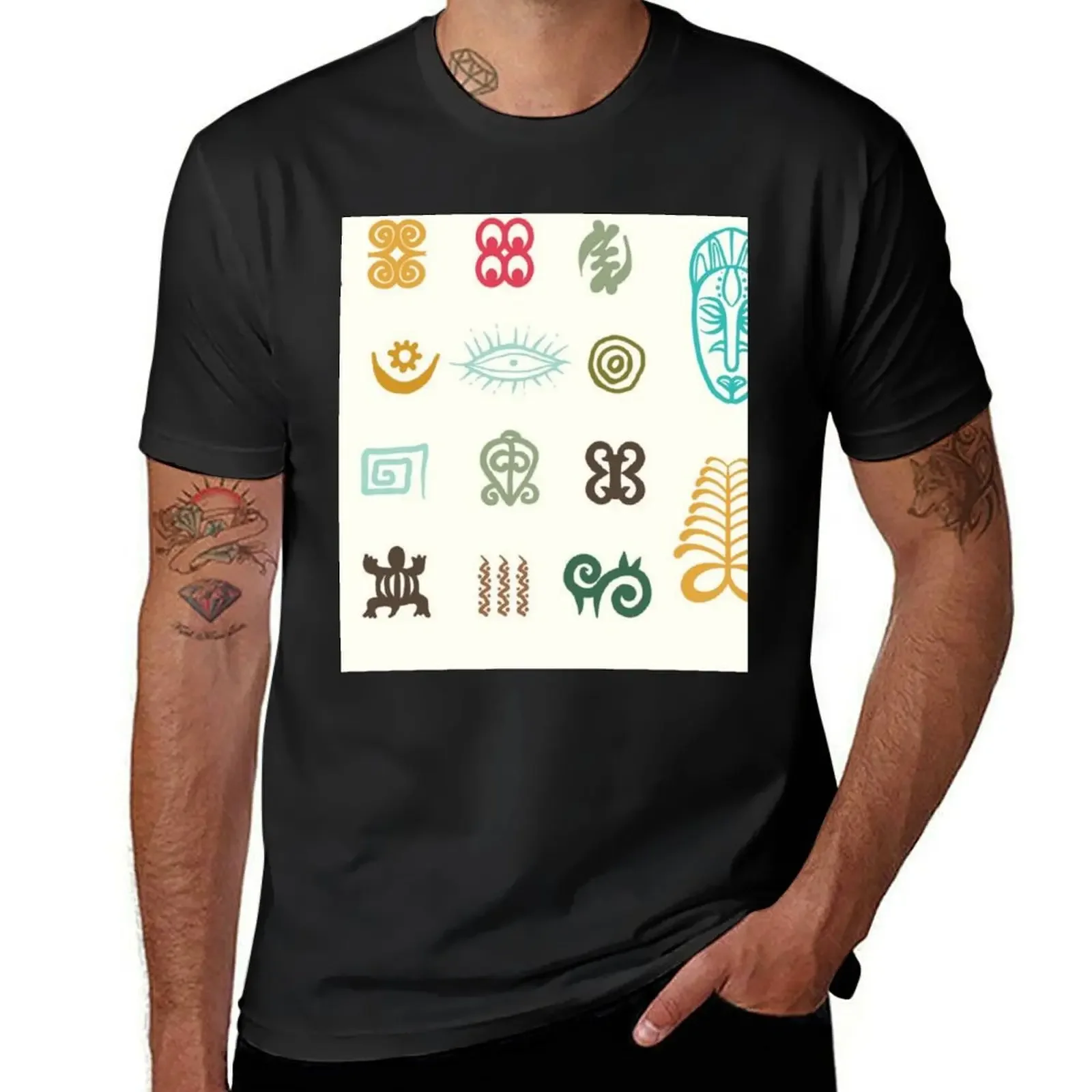 Adinkra Symbols T-Shirt blacks hippie clothes sports fans vintage t shirt men