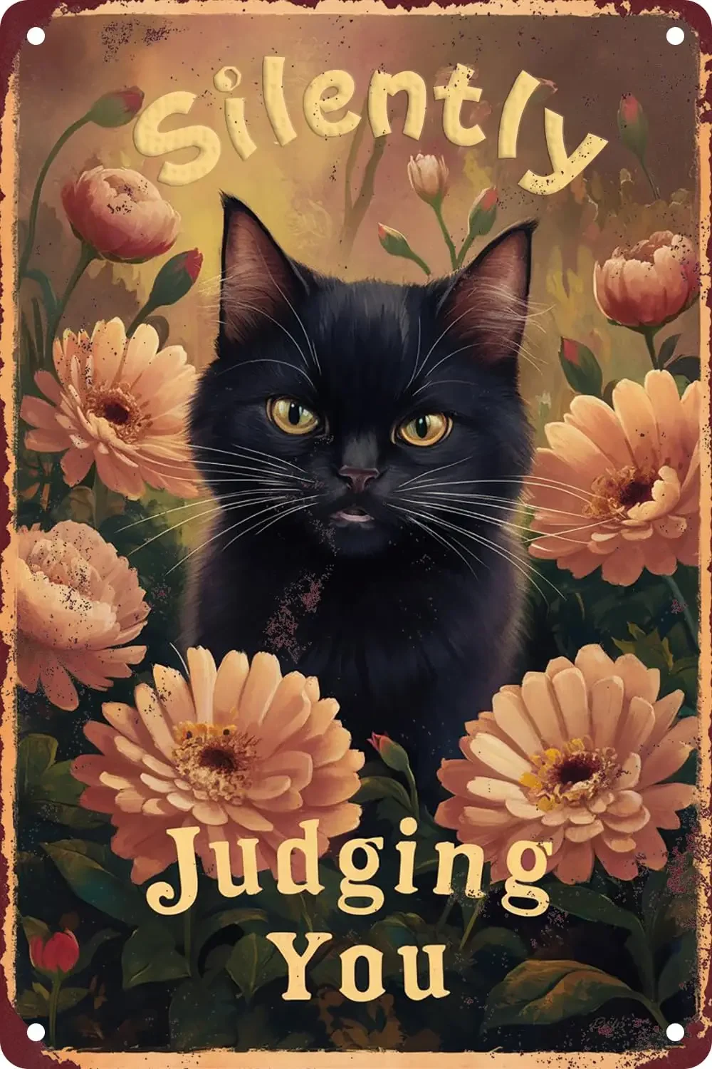 Panel metálico en étain para chat, jui silencieux, retro, divertido, para casa, cocina, le Bar, le café, le Club, la