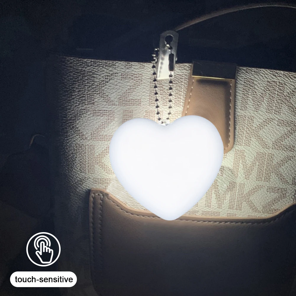 1-3PCS Purse Heart LED Light Handbag Lamp Automatic Motion Activated Purse Heart Shaped Light for Women Bah Purse Charm