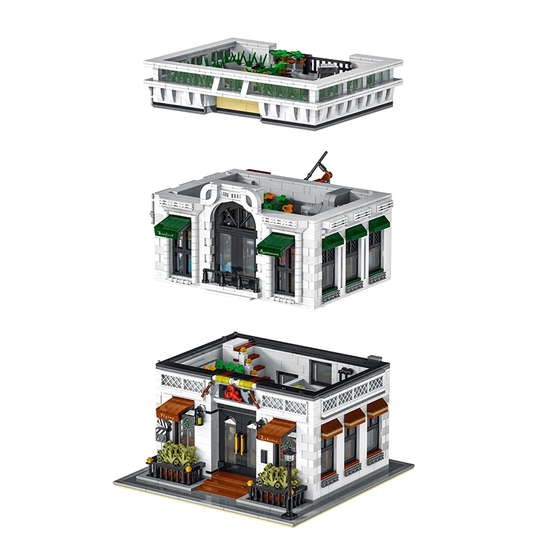 シーフードレストランモデルビルディングブロック MOC 10203 フライングロブスターモジュラーアーキテクチャパブレンガアイデアおもちゃギフトキッズボーイズガールズ