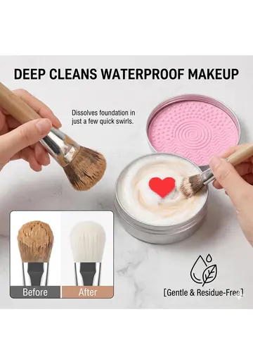 Portable Makeup Brush Cleaning Soap Natural Multipurpose Reusable Travel Cosmetic Cleaner Soap Deep Fast Effective Clean for Makeup Brushes Powder Puffs Various Beauty Washing Supplies