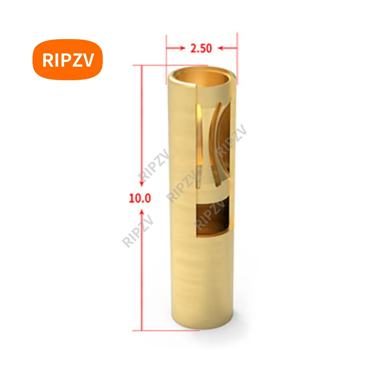 2.5x10mm Jack pin crown spring terminal adapter sensor socket male / female plug to plug connector RIPZV hole 1.5mm