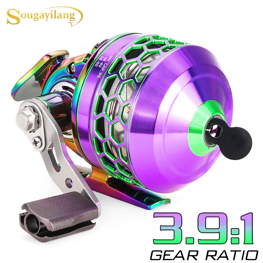 colorful chrome fishing reel ProFISHiency Krazy-3 Spinning 3000 Reverse Stainless steel main shaft Sougayilang Brake Wheel Spincast Fishing