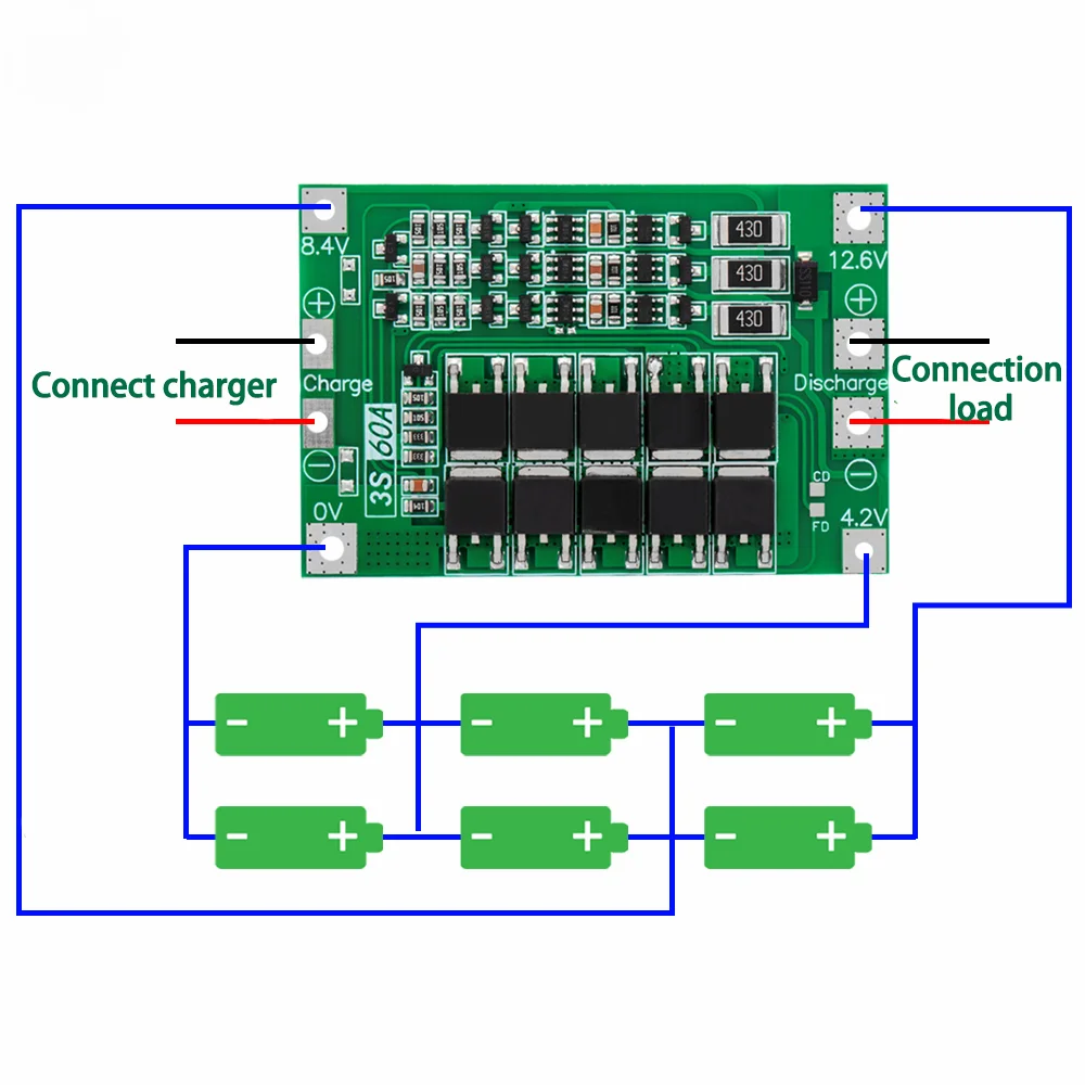 リチウムイオン電池充電器保護ボード,3s,4s,40a,60a,18650,bms,ドリルモーター用,11.1v,12.6v,14.8v,16.8v,強化,バランス