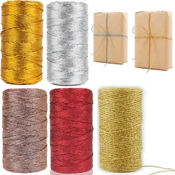 100M/Roll Metallic Thread Cord Metallic Bakers Twine Gold Silver Wrapping Twine String Glitter Sparkle Thread DIY Craft Packing