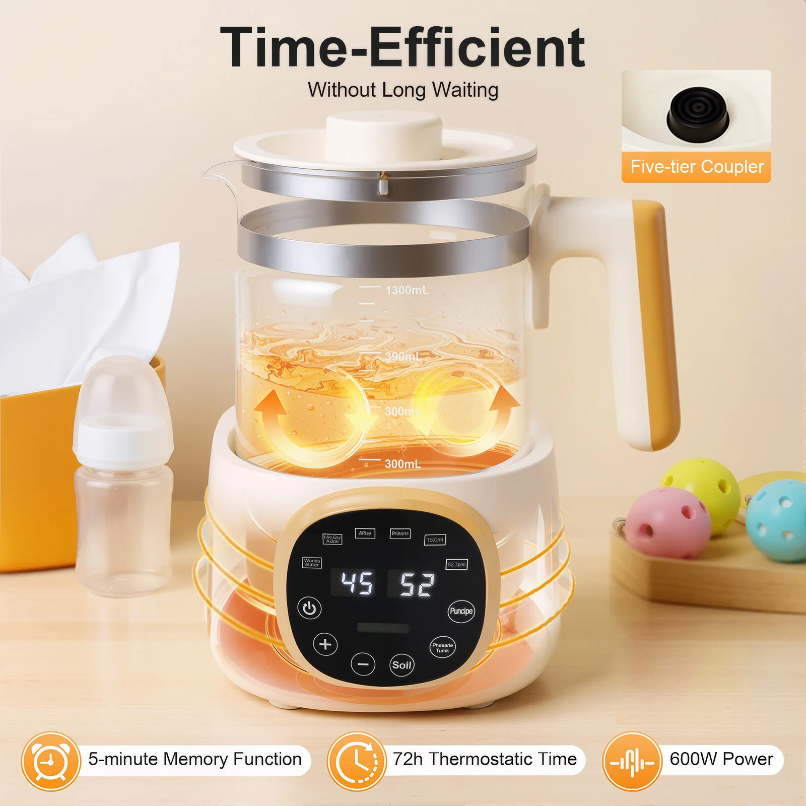 Chauffe-biberon pour bébés, maintien au chaud 72 heures, bouilloire pour bébés, préparation de repas