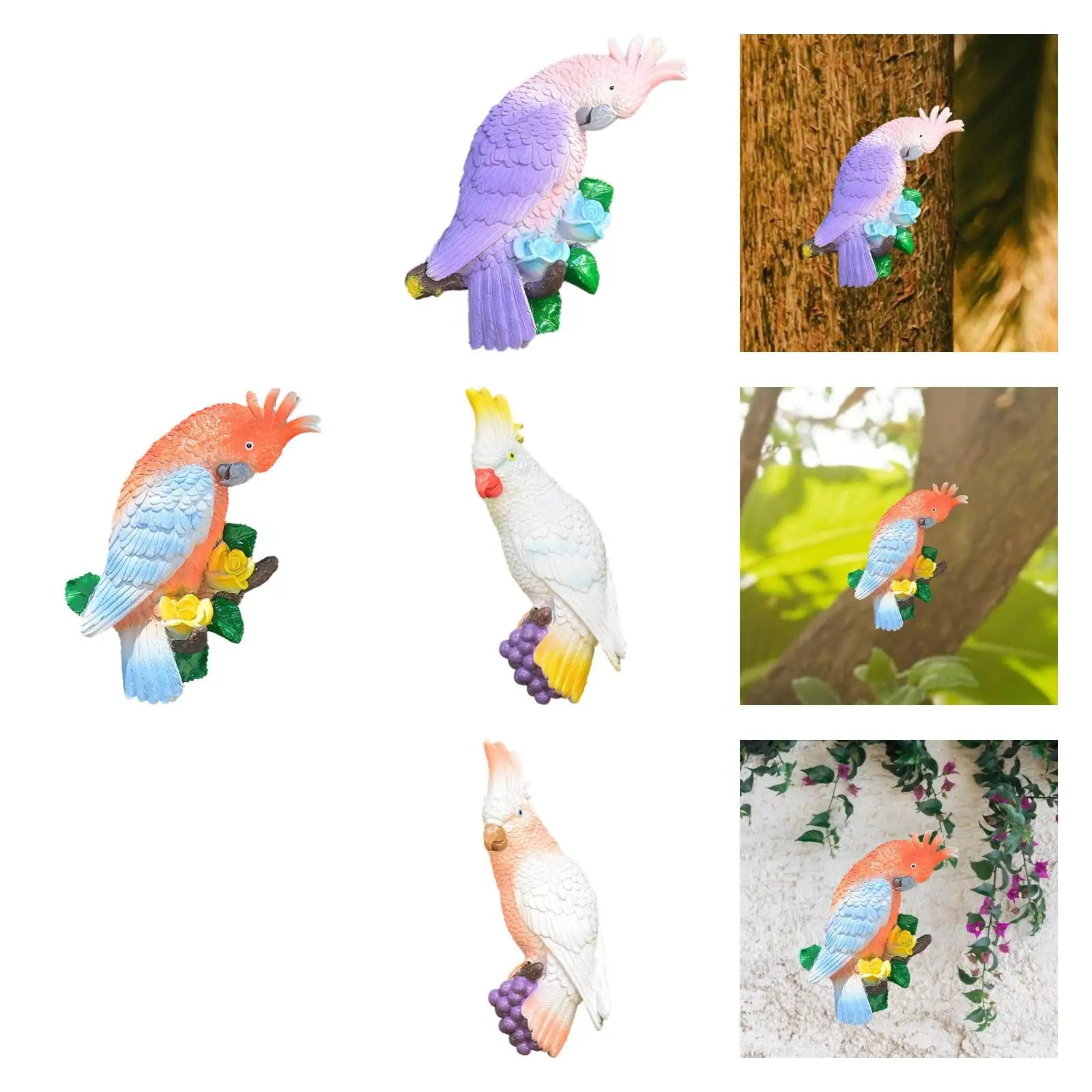 

Декоративная скульптура попугая из смолы, модель попугая для фотосъемки, тонкая работа, яркие цвета, украшение для улицы и двора