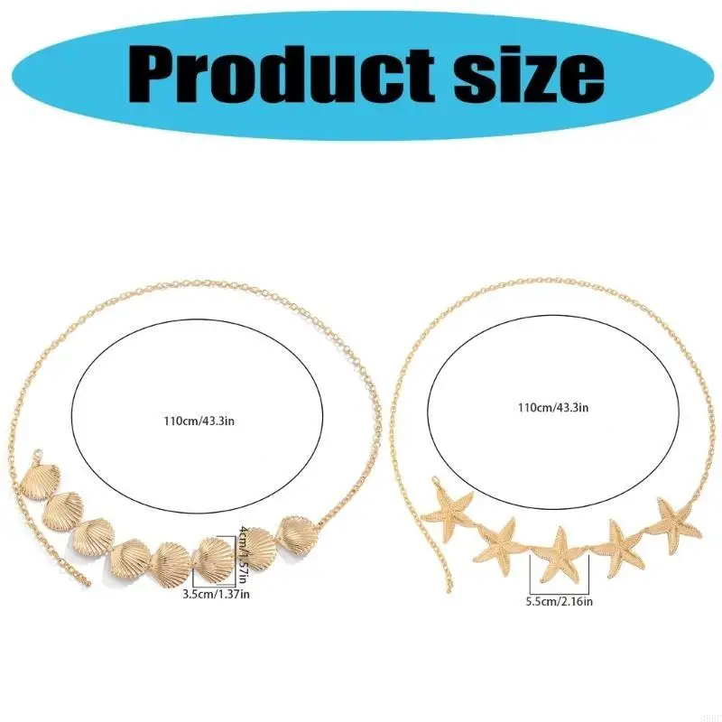 

39BC Unique Personality Waist Chain Durability Starfishes Chain Women Fashion Belt