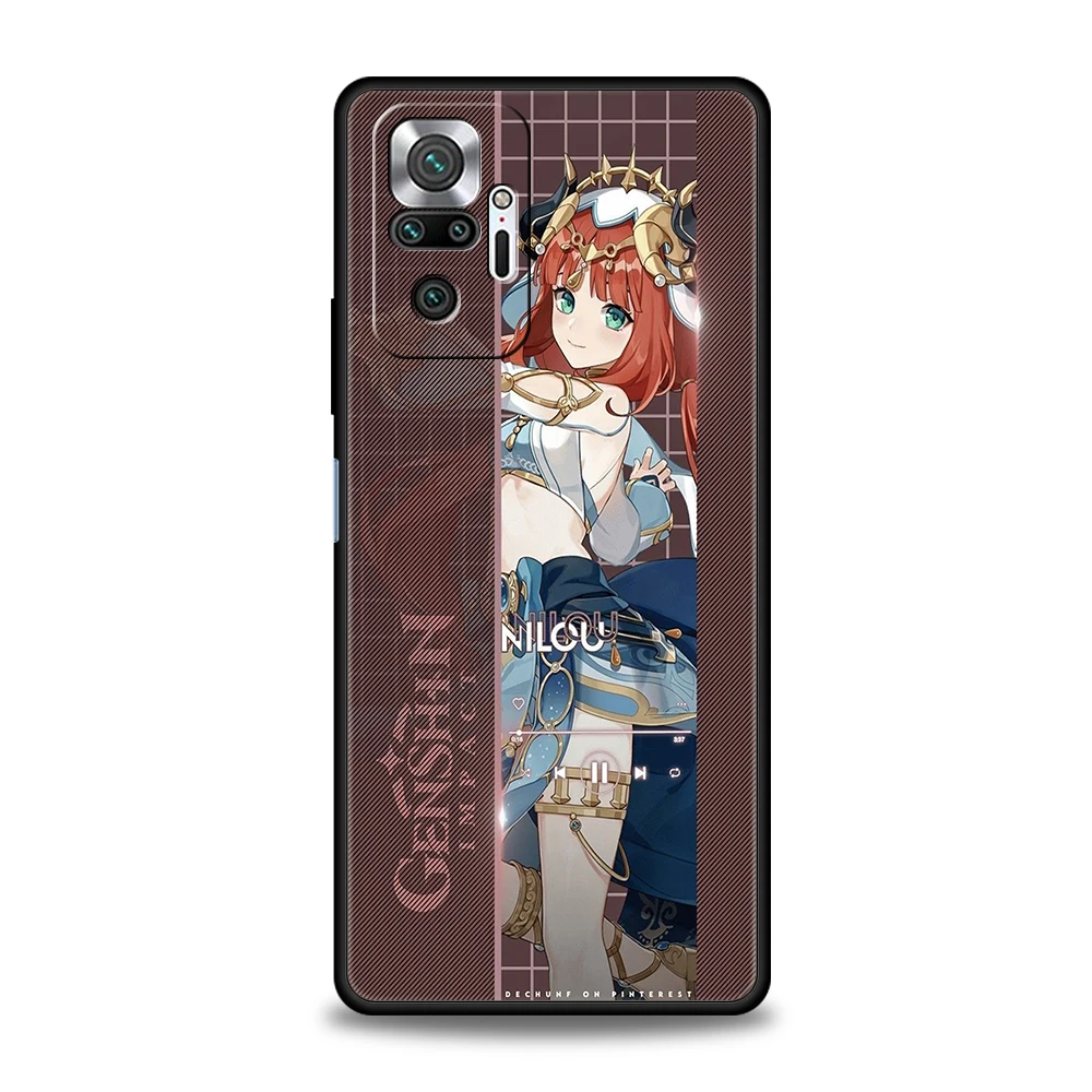 Etui na telefon do gry Genshin dla Redmi 13C 10C Note 13 12 10 11 Pro Plus 7 8T K40 K50 Gaming Pro Plus miękka powłoka Capas