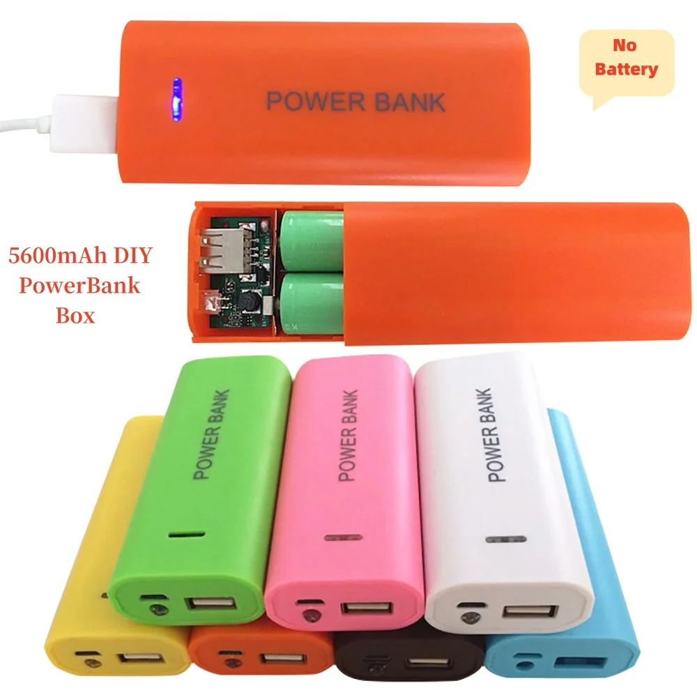 5600mAh 2*18650 USB Power Bank Box 5V DIY uchwyt baterii bez spawania etui z ładowarką do ładowania telefonu bez baterii