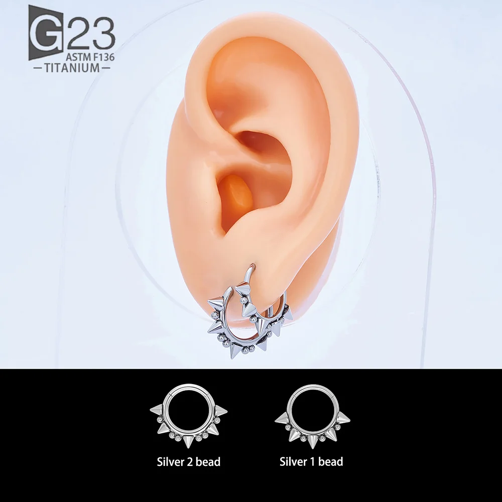 G23 Titanium Cone Spike Horseshoe Circular Septum Earrings Nose Ring  Nose Septum Eyebrow Ear Piercing Body Jewelry