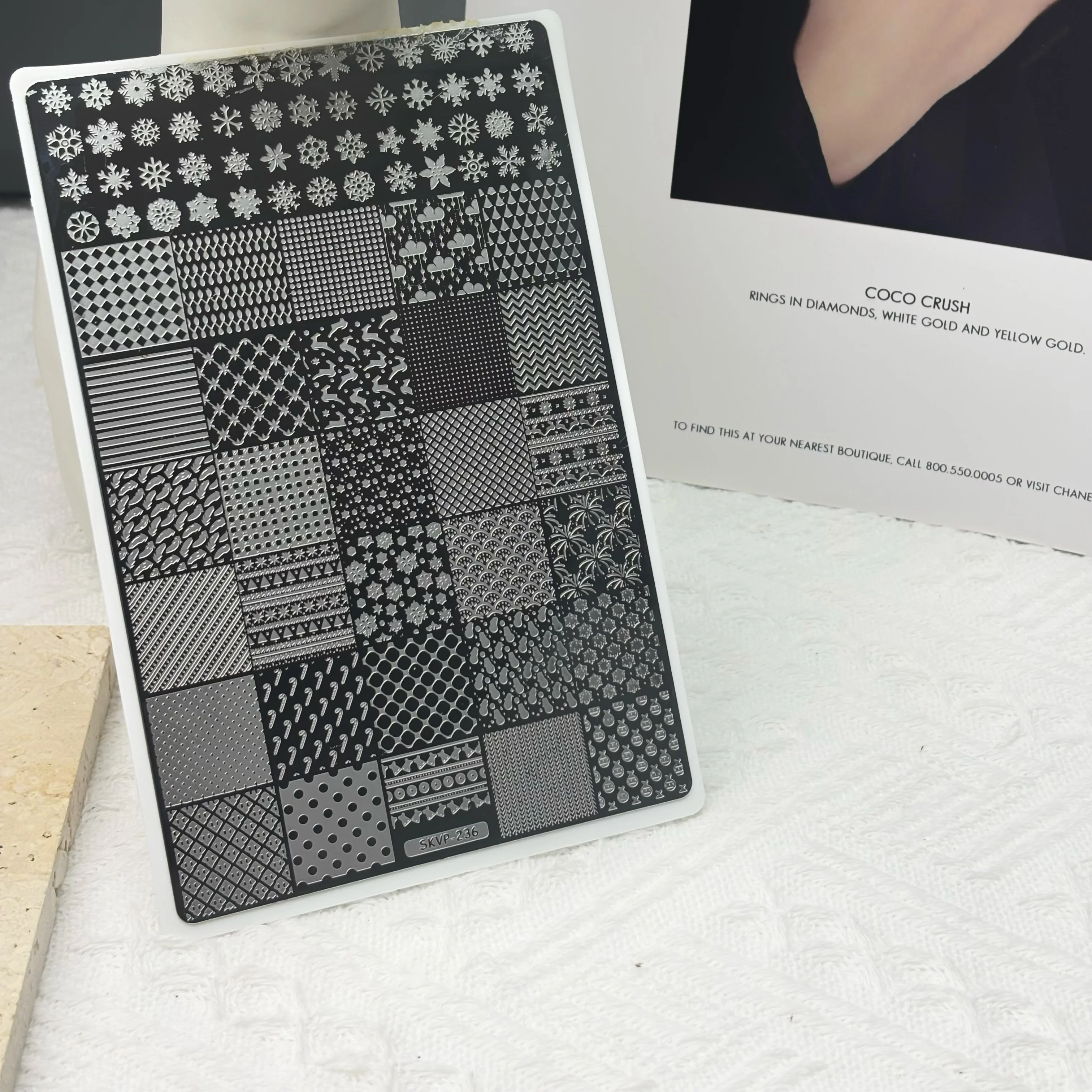 Nagel stempelplaat Halloween-elementen, kerstelementen, sneeuwvlokken patronen Stempel sjabloon plaat stencil DIY nagelgereedschap