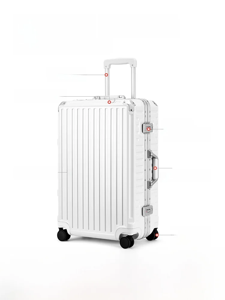 Roaming New Luggage Ins Internet Celebri Aluminum Frame Universal Wheel Luggage Case 20-Inch Leather Case 24 Men and Women