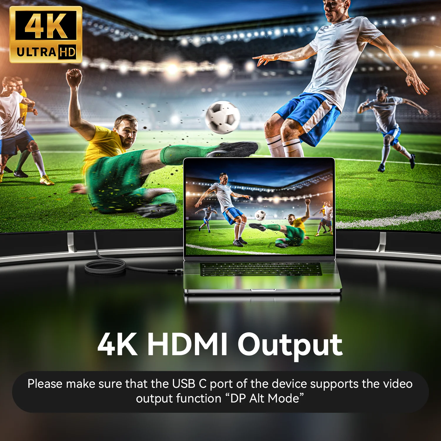 Cavo da USB-C a HDMI Cavo di conversione video HD 4K a 60 Hz Stesso schermo TV Cavo di proiezione dello schermo del computer per iPhone16/15 MacBook