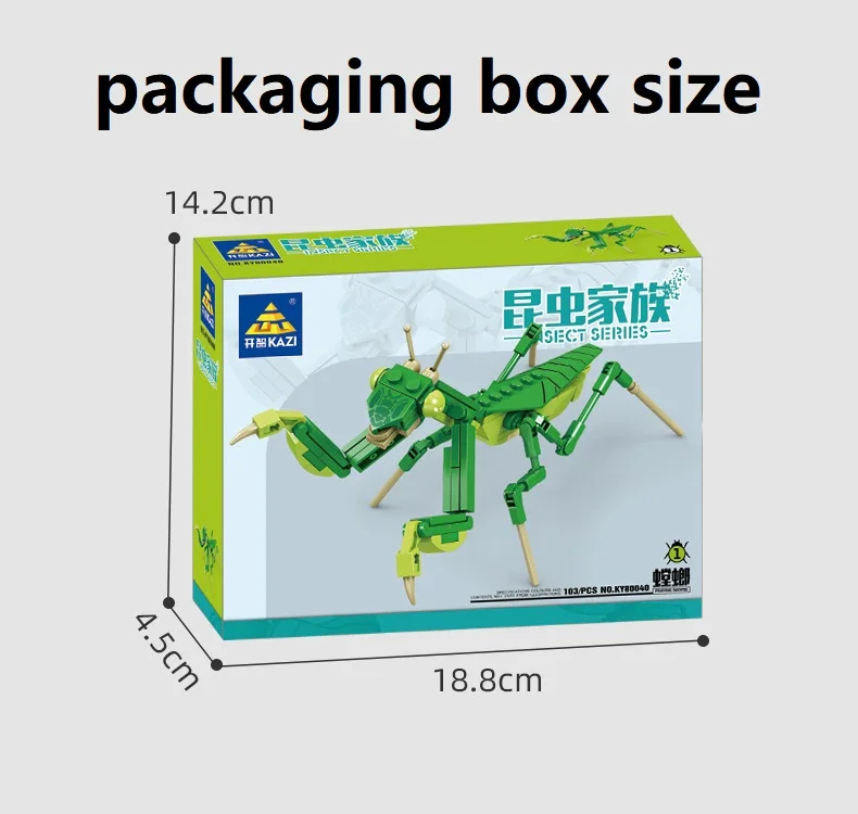 Insect Building Blocks Honeybee Dragonfly Ants Fly Ladybug snail 3D Model DIY Creative Brick Educational Toys Kids Gift