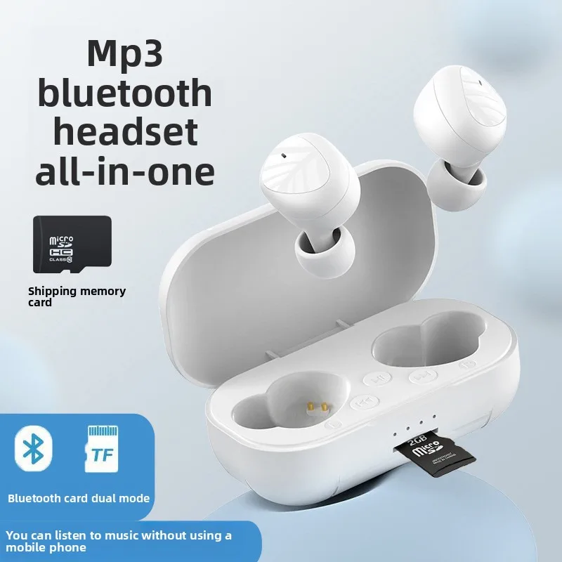 

MP3 Earphones 2 In 1 Wireless Bluetooth In-ear Earsets Support TF Card HIFI Long Battery Life Comfotable Wear Earbuds For Music