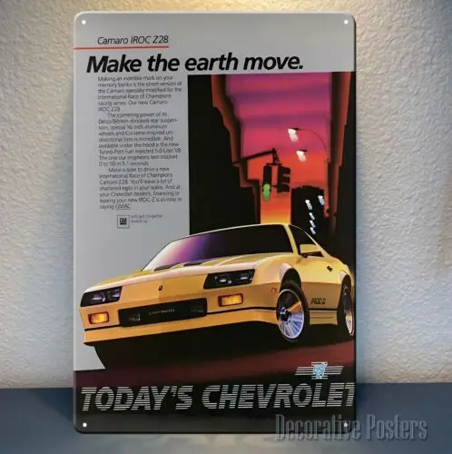 1p,Chevrolet Z28 Car Metal Poster - Collectable Sign - 8x12inch