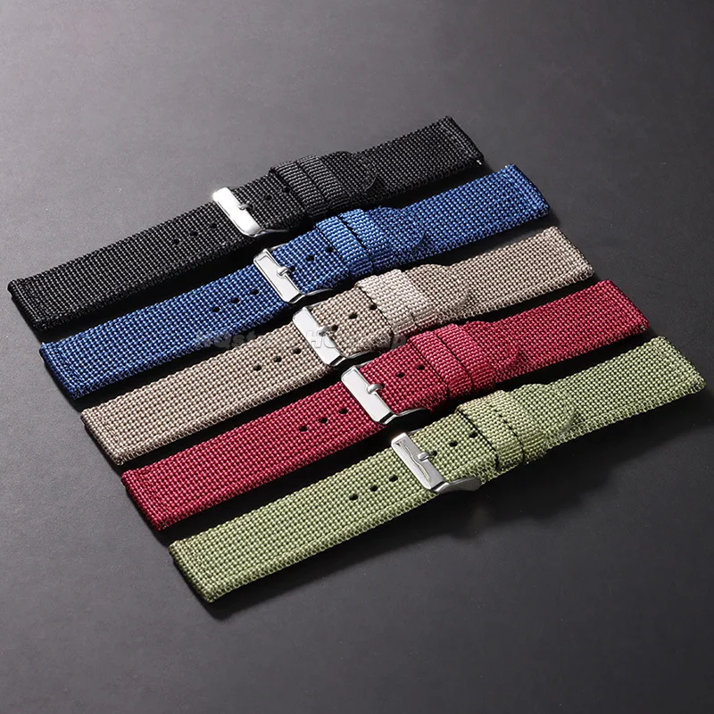 Cinturino in tela di nylon da 18mm 20mm 22mm 24mm per Samsung Galaxy Watch 5 4 3 per cinturino Seiko cinturino sportivo morbido a sgancio rapido