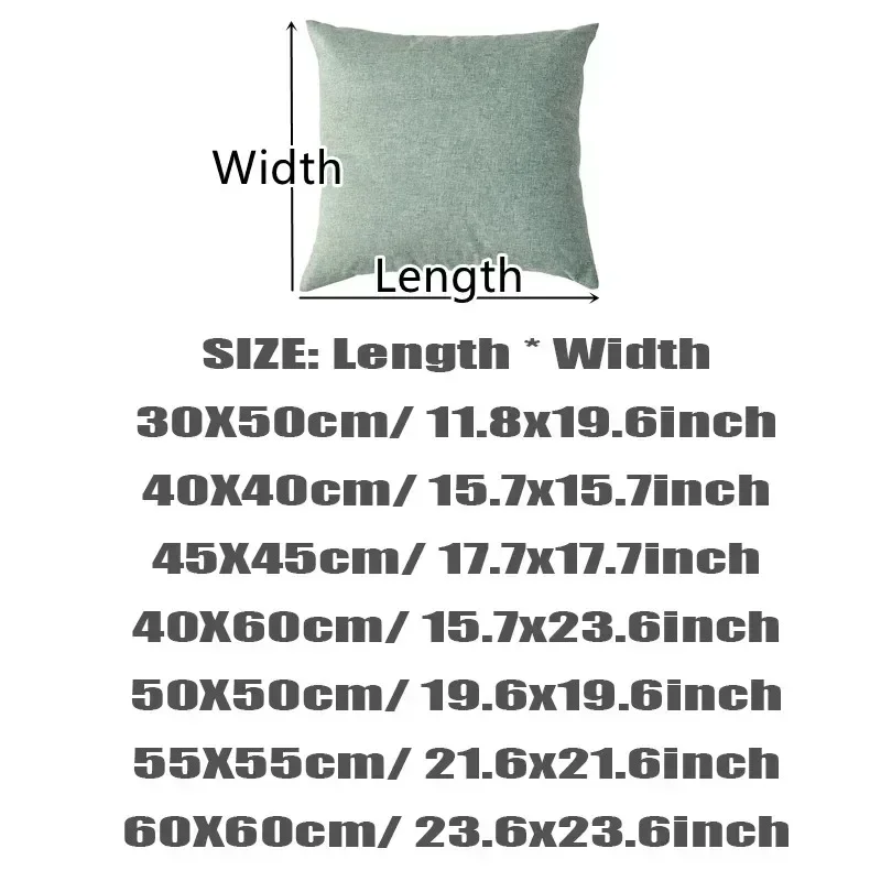 Cotton Linen Cushion Cover Sofa Bed Car Throw Pillowcase 30x50cm/40x40cm/40x60cm/45x45cm/50x50cm/55x55cm/60x60cm (Without Core)