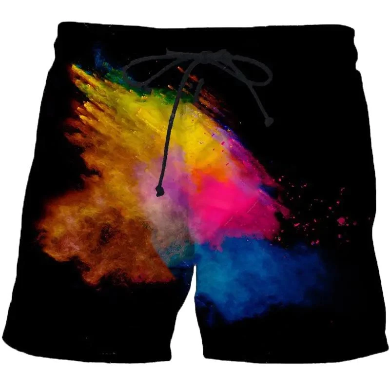 Men's Beach Shorts Fashion Casual 3D Printed Speckled Tie Dye Pattern Sports Trunks Men Women New In Hip Hop Street Shorts Male