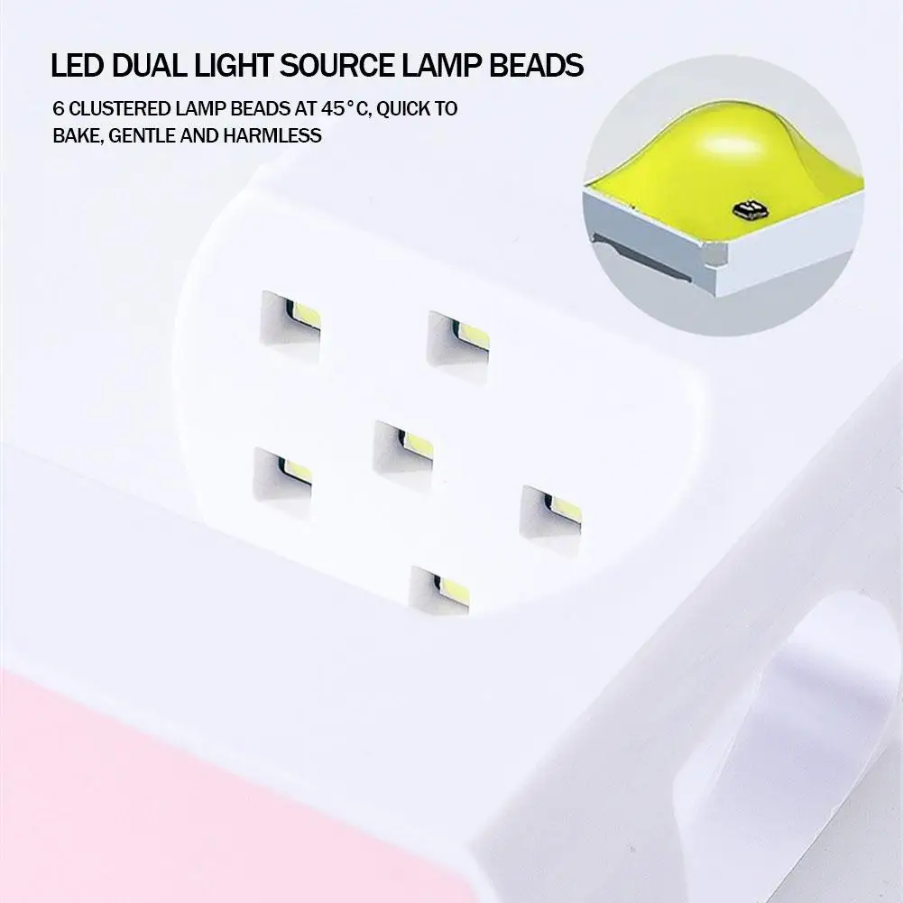 Neue 6 LEDs Nagel trocknungs lampe 24w Mini Nagel trockner UV-Lampe Maniküre-Maschine mit USB-Kabel Gel Nagellack Trockner Heimreise verwenden