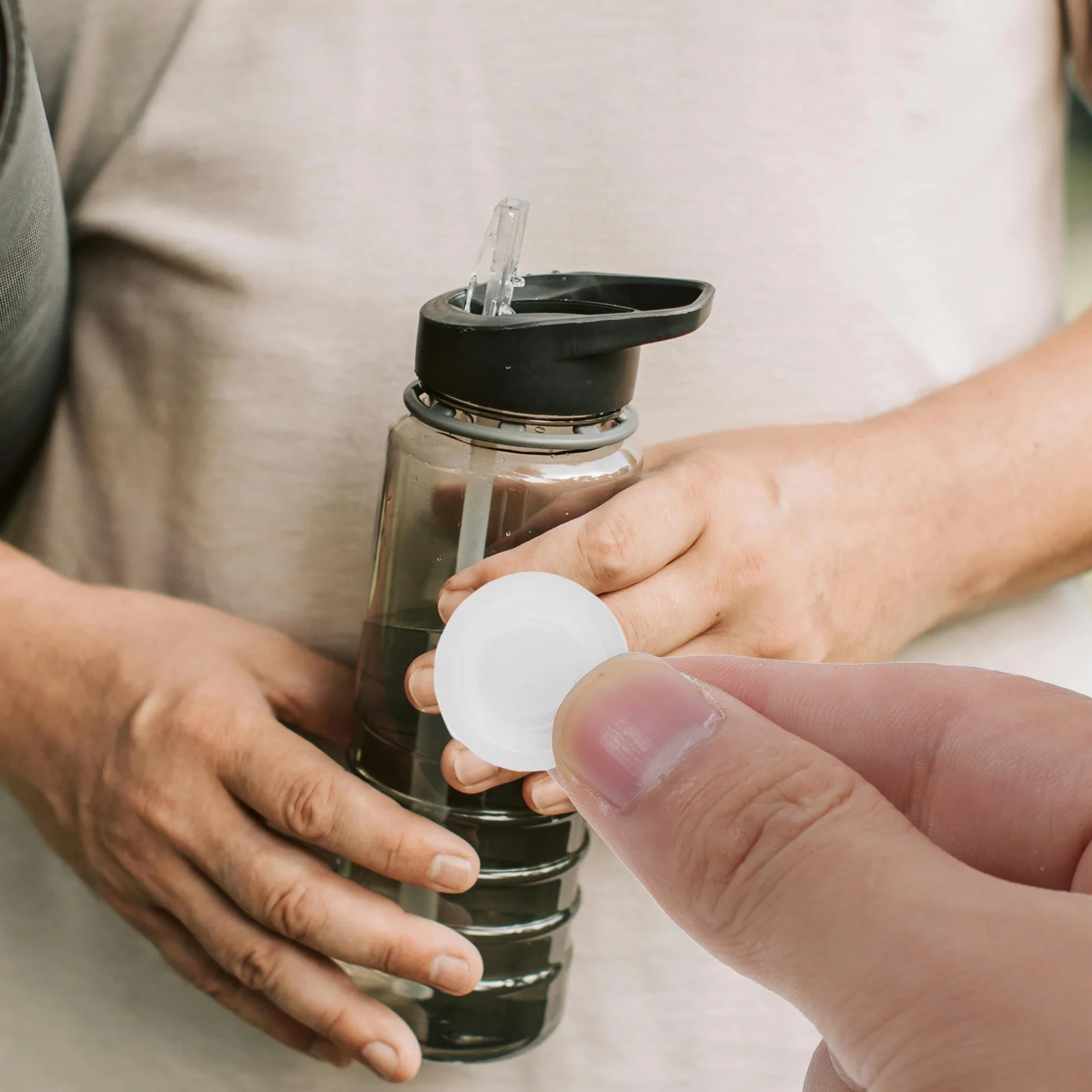 

4Pcs Water Bottle Silicone Stopper Set - Heat Retaining Anti-Leak Caps, Easy Clean Flexible Gasket Replacements for Wide Mouth