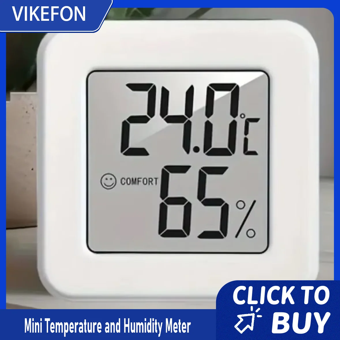 VIKEFON Mini-Temperatur- und Luftfeuchtigkeitsmessgerät für den Innenbereich, Schlafzimmer-Temperaturmessgerät, tragbares elektronisches Gaming-Digitalanzeige