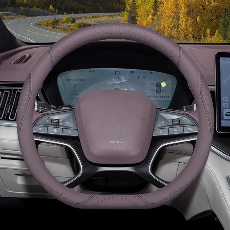 

Подходит для BYD Song PLUS DM EV 2025+ Кожаный защитный чехол на руль автомобиля напрямую прикреплен к рулевому колесе
