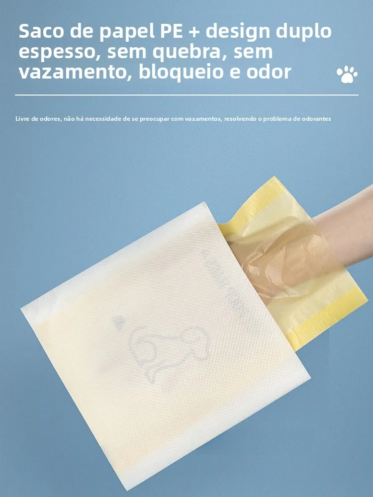 使い捨て犬のうんち袋二重層犬の排泄物処理ツールペットの清掃用品犬の散歩用ティッシュペーパーゴミ袋