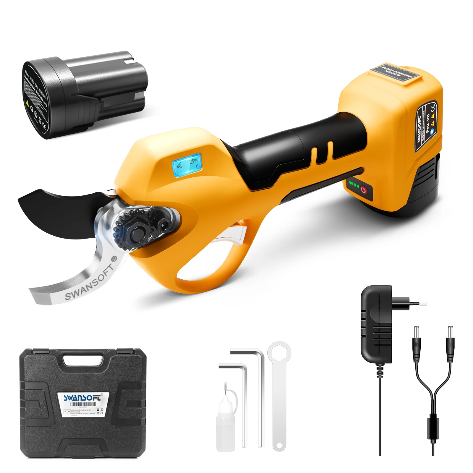 

Battery Pruning Shears Electric Scissors 28mm Swansoft Pru28 for Garden Tools