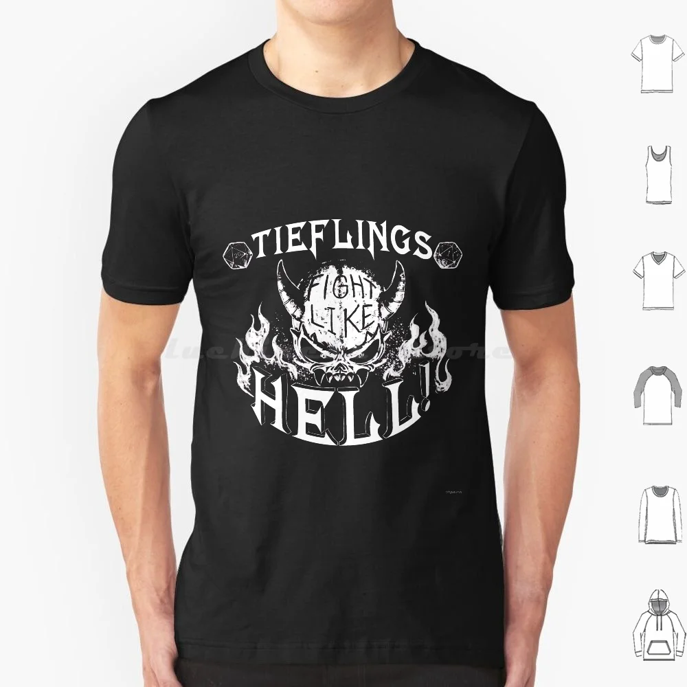 Fight Like Heck T Shirt Cotton Men Women DIY Print Dnd And Tabletop Roleplay Goth Punk Tiefling Demon Devil Satan Witchy Witch