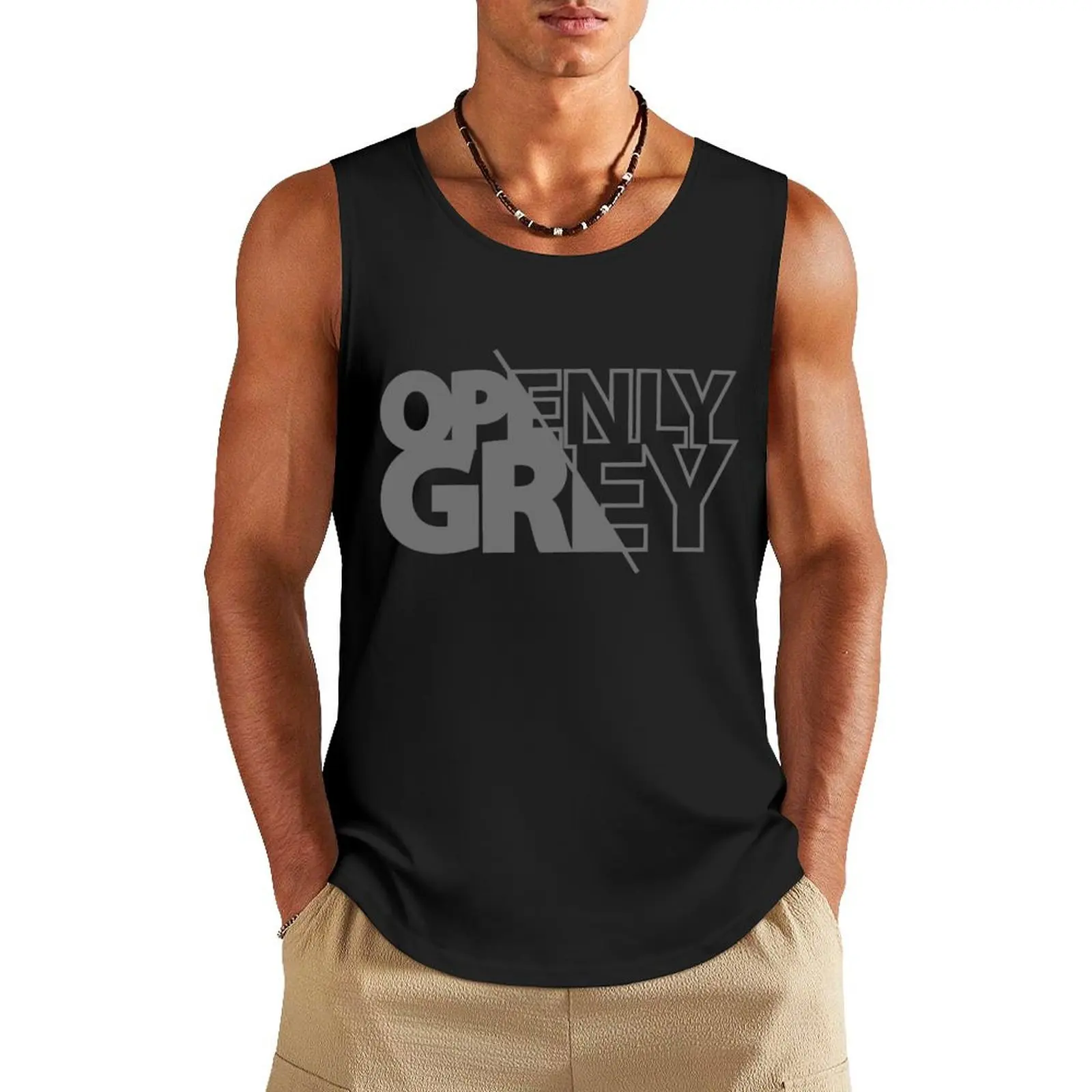 openly gray Tank Top Sleeveless men Male vest vest for men t-shirts man