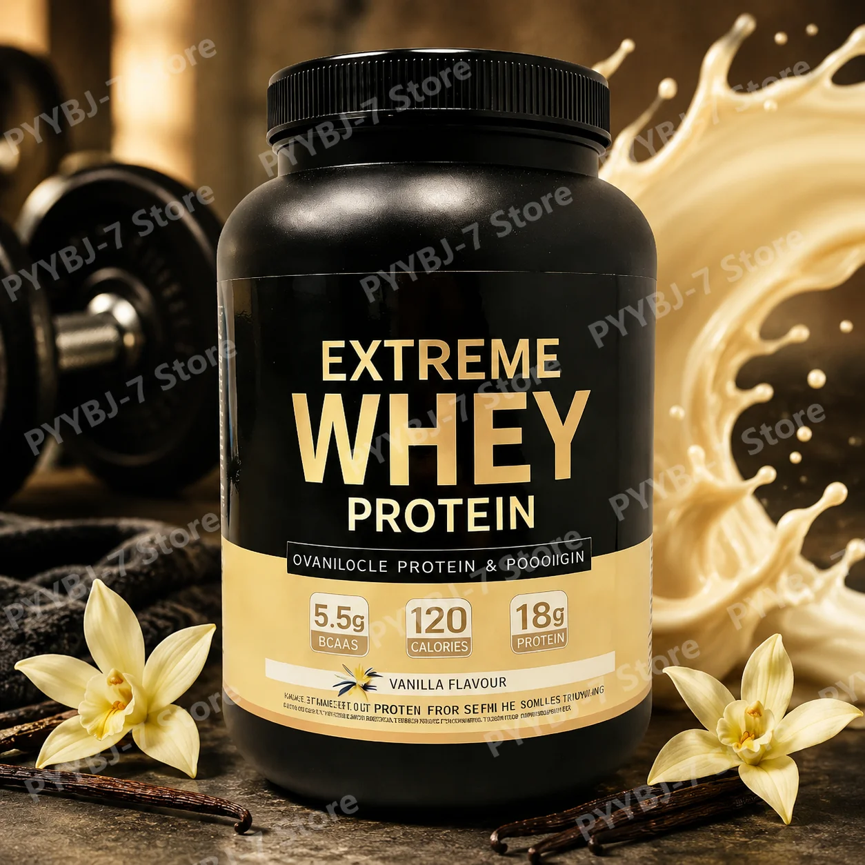 Vanilla Whey Protein Powder Sports Nutrition Protein Shake Supplement Support for Gym Workout Men Women Muscle Recovery Support