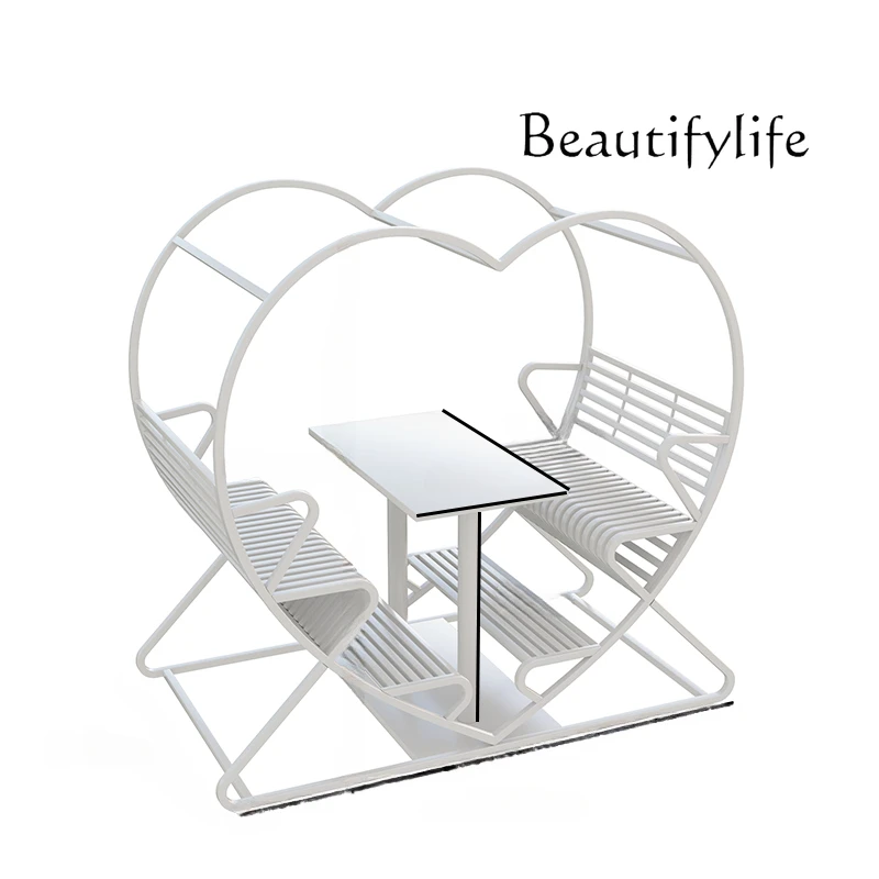 Internet Celebrity Swing Chair Outdoor Wedding Photography Couple Scenic Spot Seat Bar Restaurant Heart Shape Bar Chair