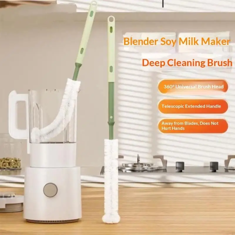 Scalable Milk Bottle Brush 1Pc Long Handle Soft Bristle Food Grade Cup Scrubber Multi Use for Kitchen Glassware Baby Feeding