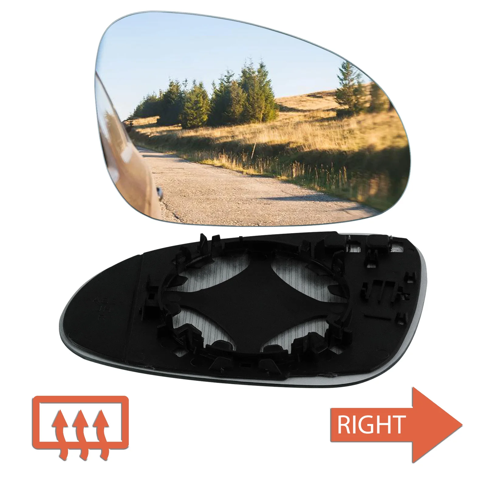 Driver Off Side Wing Door Mirror Glass Heated Right O/S For VW Passat B6 2005-10