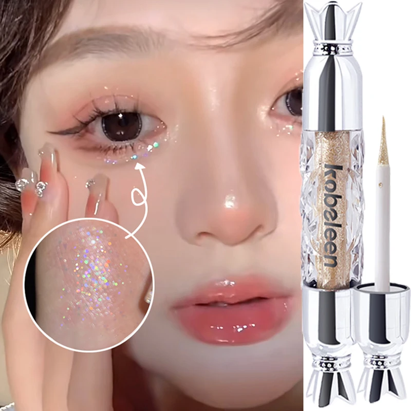 Pailletten Diamant Waterdicht Glitter Vloeibare Oogschaduw Eyeliner Make-Up Shimmer Eyeliner Liggend Zijderups Pen Ogen Schoonheid Make-Up Tools