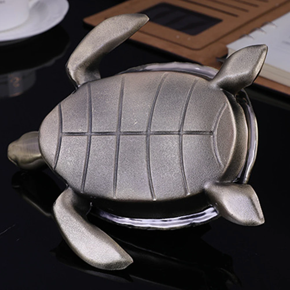 

Retro Turtle Ashtray Zinc Alloy Decorative Household naments Desktop Smoking Container Practical Clean Office Room