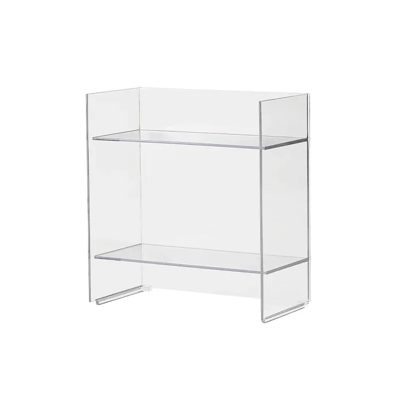 Modern Simple Living Room Sofa Side Cabinet Transparent Storage Rack Floor Standing Organizer for Bathroom and Home Use