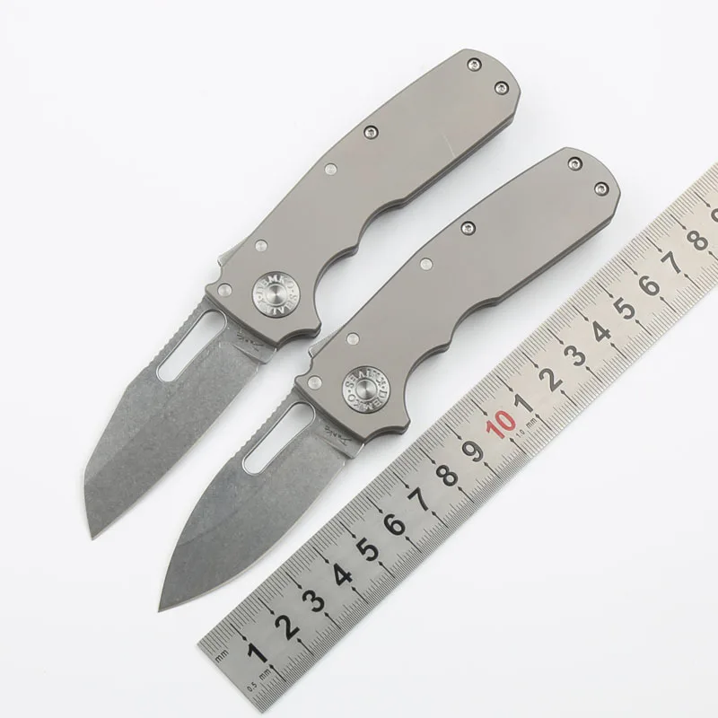 

Titanium alloy Handle S35vn Blade Folding Knife Tactical Camping Hunting EDC Tools Picket Survival Shark Cub Ceramic Bearing