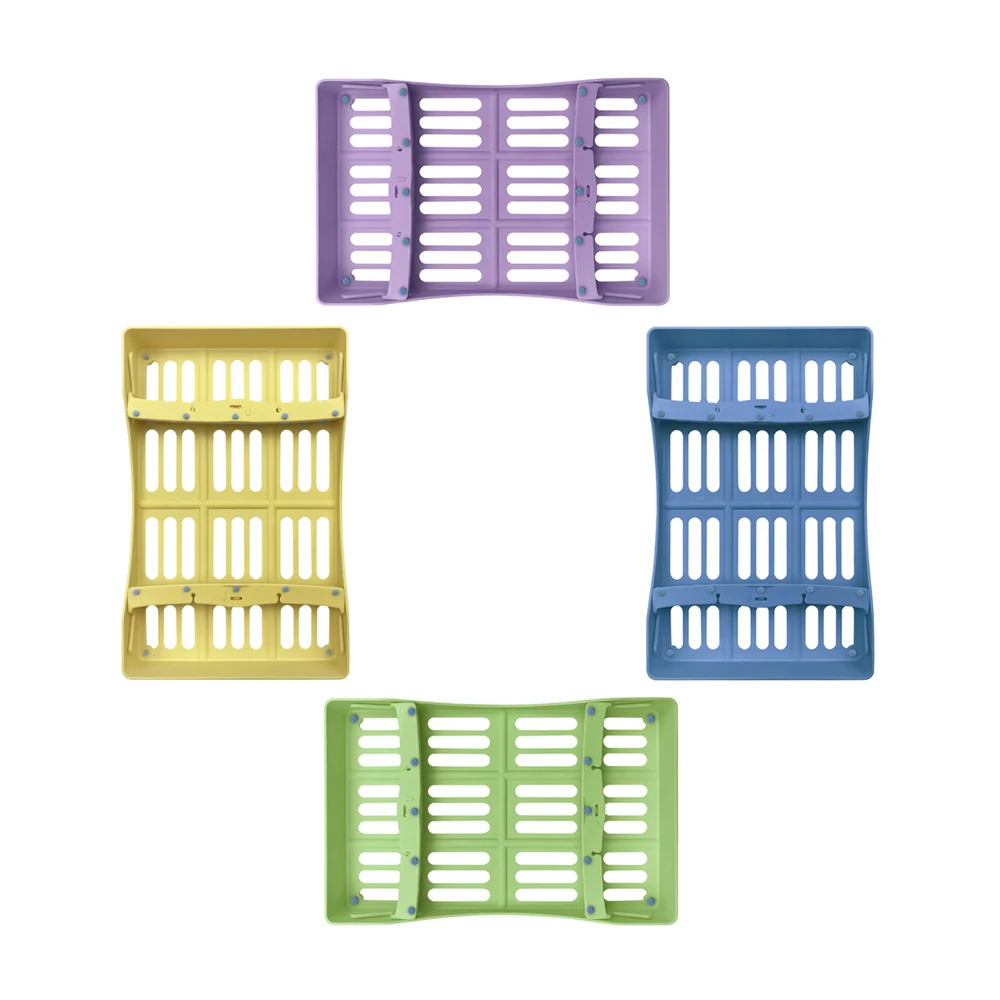 10 Holes Plastic Dental Sterilization Box For Instruments Filling Spatulas Dentistry Disinfection Tray Holder Non-autoclavable