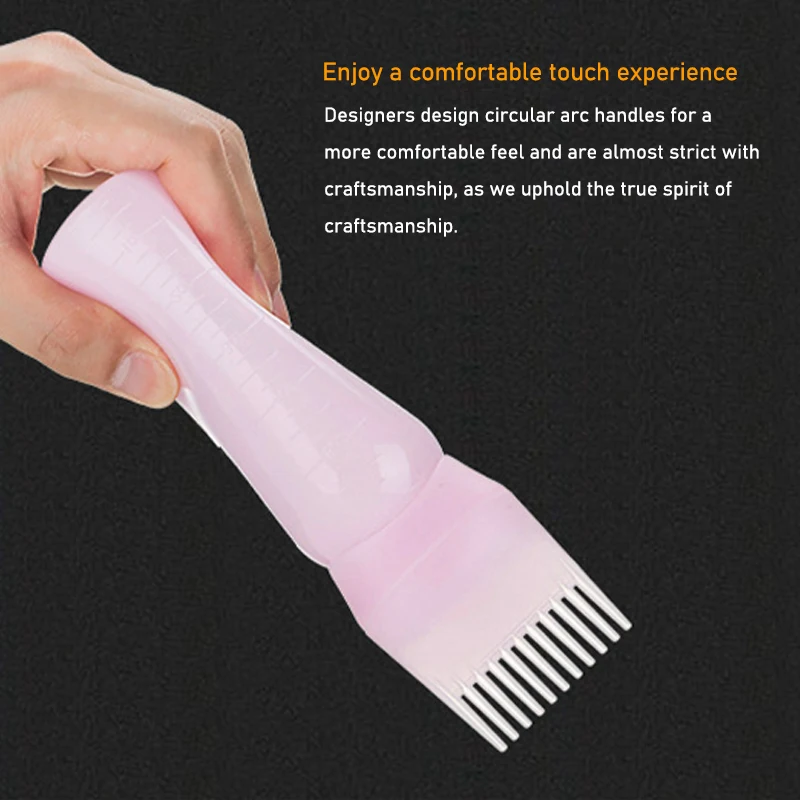 Hot 120ml Multicolor Plastic Hair Dye Refillable Bottle Applicator Comb Dispensing Salon Hair Coloring Hairdressing Styling Tool