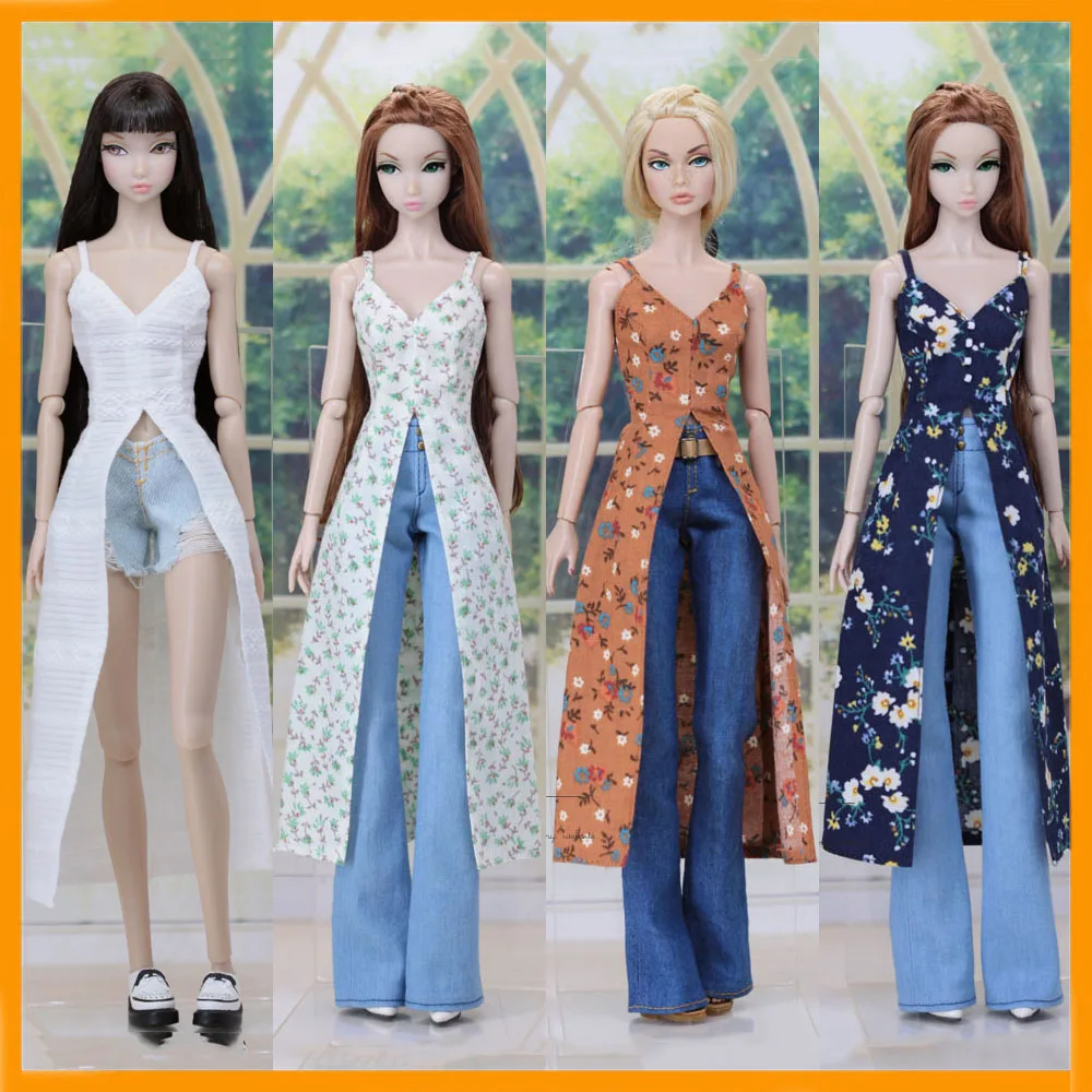 

[30 days shipping] 1/6 Modern Girl High Slit Sling Dress Little Floral Slim Clothes for Momoko OB FR Nippon PoppyParker Model